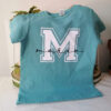 Camiseta Verde Turquesa Con Inicial Blanca Y Nombre En Negro