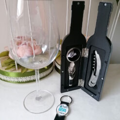 Pack Copa De Vino Te Quiero, Botella Con Accesorios Para Vino Y Llavero Mejor Papá