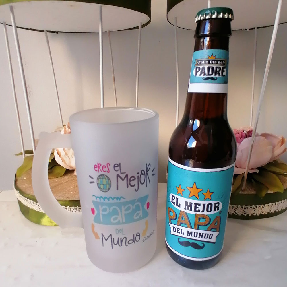 Jarra de cerveza personalizada En esta jarra bebe el mejor papá