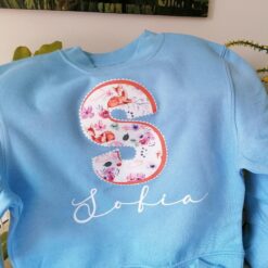 Sudadera Celeste Con Inicial Ciervos