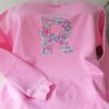 Sudadera Rosa Pastel Con Inicial Flores Rosas