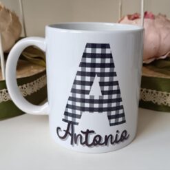 Taza Inicial Cuadros Vichy Negro