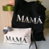 Bolsa Tote Bag Negra Algodón + Portatodo Mamá Te Queremos