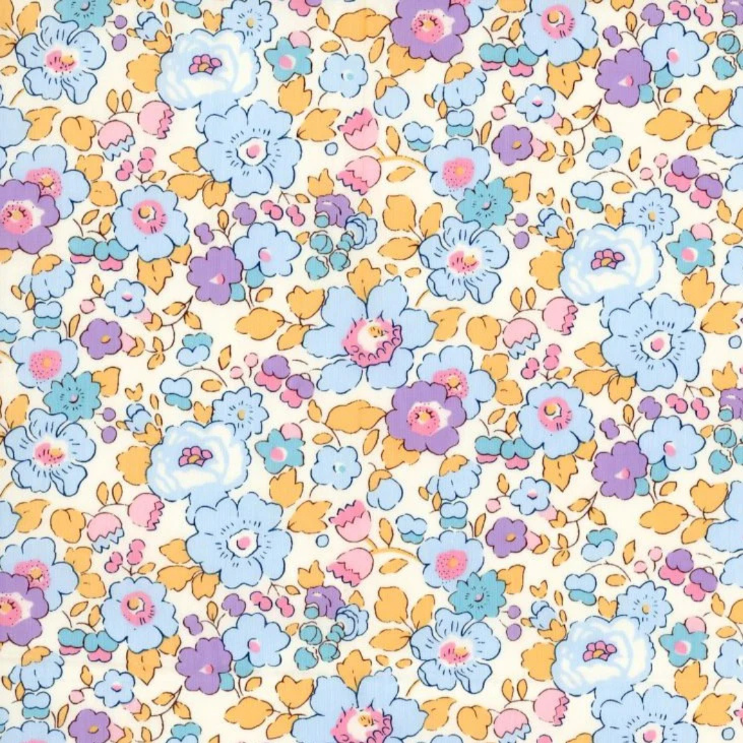 flores azules y malva