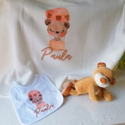 Mantita Con Peluche Y Babero